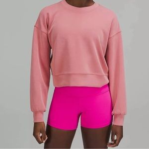 LULULEMON Perfectly Oversized Cropped Crew Softstreme Brier Rose